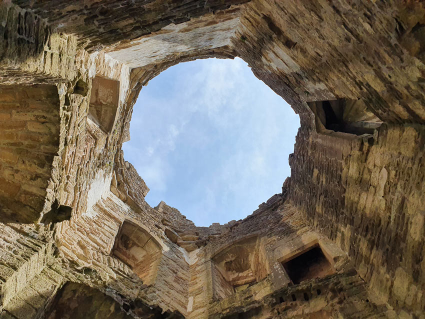 Inside a tower: Farleigh Hungerford Castle