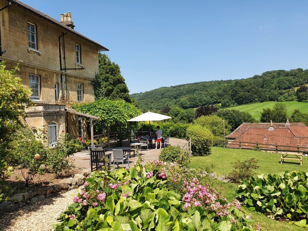 Garden view of the Best Western Hotel, Limpley Stoke